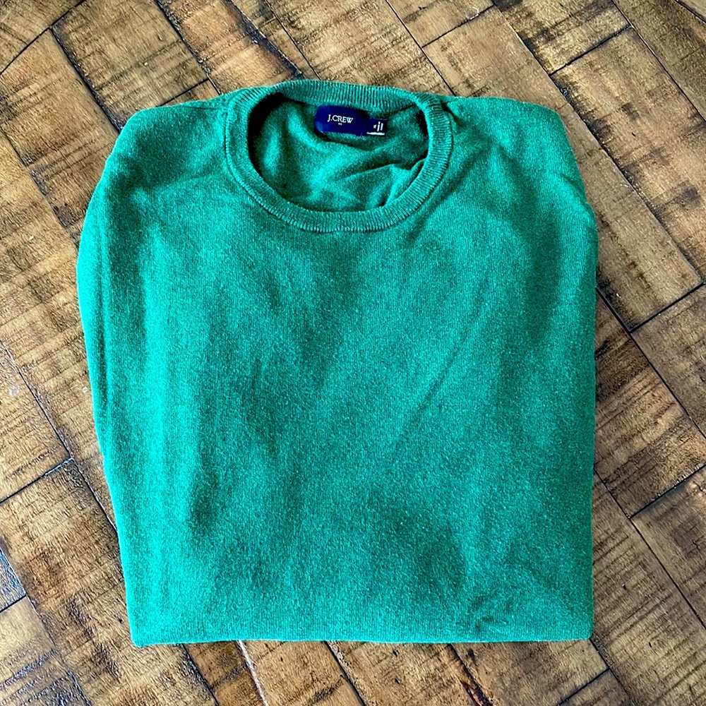 J. Crew Mens Kelly Green Crew Neck Sweater - Size XL